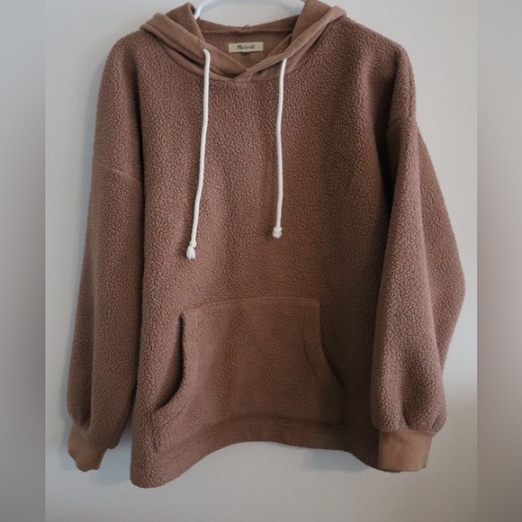 Madewell Teddy Sherpa Hoodie Pullover Sweatshirt - Picture 1 of 5